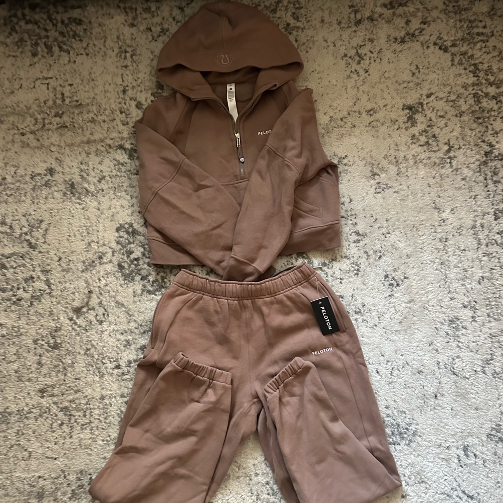lululemon athletica Brown Hoodie and Sweatpants Set